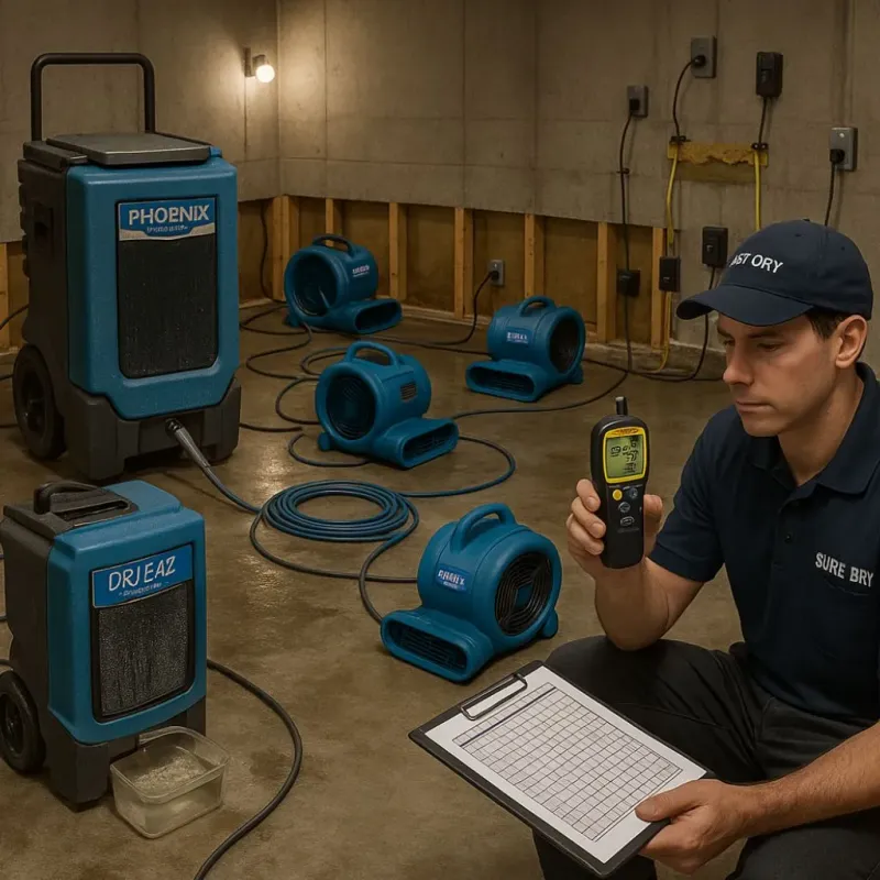 Structural Drying and Dehumidification process in Belle Isle, FL